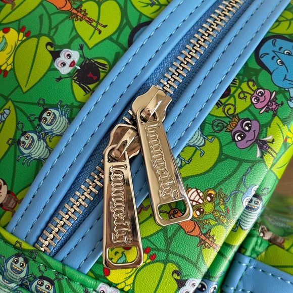 Loungefly x Disney Pixar Bug’s Life Mini Backpack Green/Blue - Picture 10 of 12